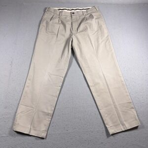 Brooks Brothers Pants Mens 35x29 Beige Advantage Chino Elliot Pleated Cuffed